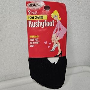 Kushyfoot Socks Womens No Show Foot Cover Liner Peds Black Nylon Shoe Size 9-12